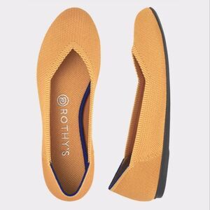 Rothy's RARE The Flat Classic Round Toe Retired Lemon Drop Yellow Flats 11.5